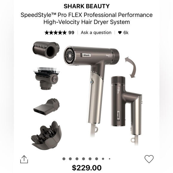 Shark SpeedStyle Pro Flex Hairdryer, ultra compact, salon quality hair dryer - Picture 9 of 11
